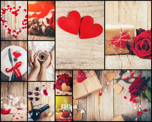 Collage Aus Liebe Und Romantik Selektiver Fokus — Stockfoto