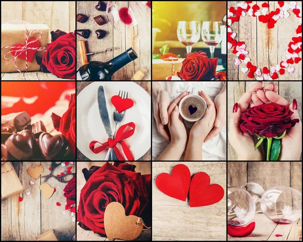 Collage Love Romance Selective Focus — Stock Photo, Image