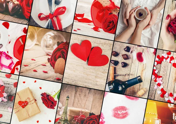 Collage Van Liefde Romantiek Selectieve Aandacht — Stockfoto