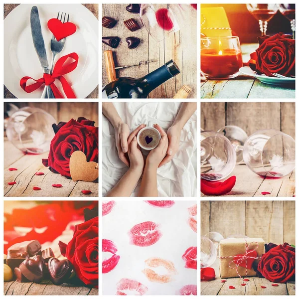 Collage Amore Romanticismo Focus Selettivo — Foto Stock