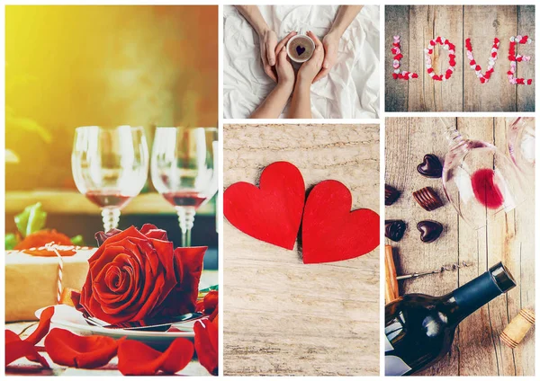 Collage Love Romance Selective Focus — Stock Photo, Image