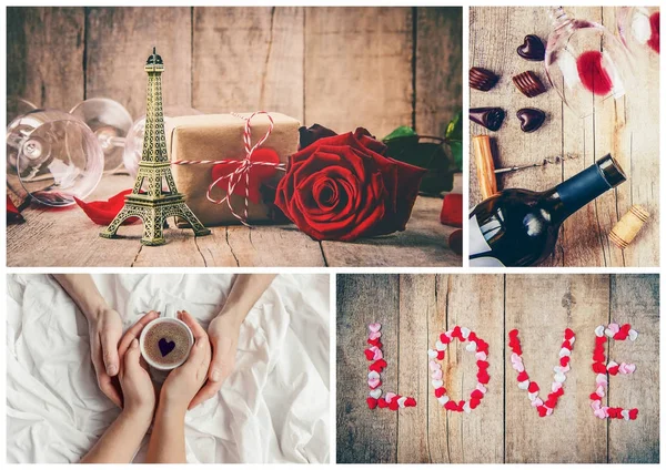 Collage Amor Romance Enfoque Selectivo — Foto de Stock