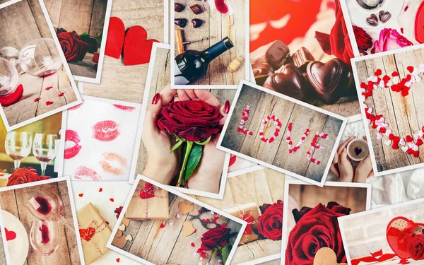 Collage Aus Liebe Und Romantik Selektiver Fokus — Stockfoto