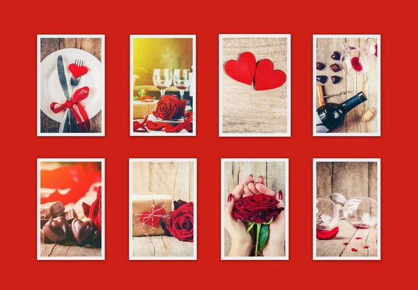 Collage Aus Liebe Und Romantik Selektiver Fokus — Stockfoto