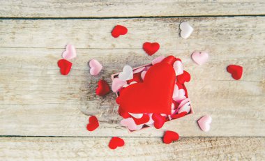 Kalpler. Seviyorum. Seçici odak.