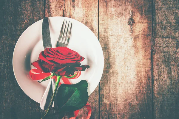 Romantisch Diner Liefde Selectieve Aandacht — Stockfoto