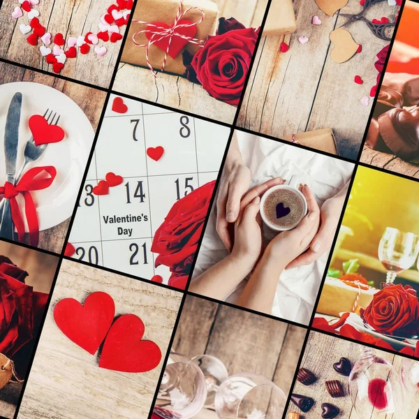 Collage Aus Liebe Und Romantik Selektiver Fokus — Stockfoto