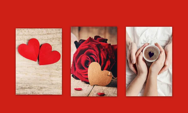 Collage Aus Liebe Und Romantik Selektiver Fokus — Stockfoto