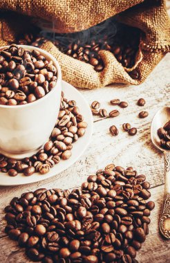 Kahve çekirdeği. Seçici odak.