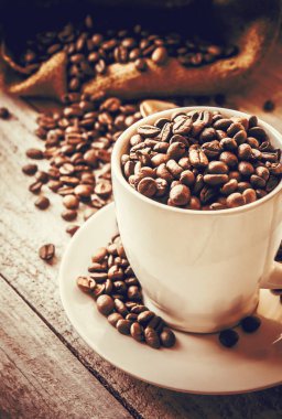 Kahve çekirdeği. Seçici odak.