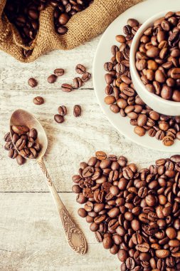 Kahve çekirdeği. Seçici odak.