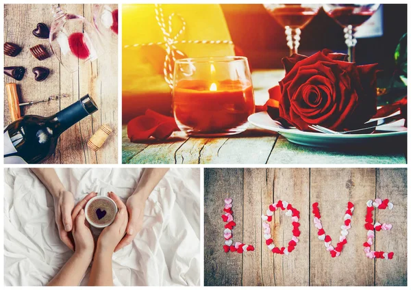 Collage Love Romance Selective Focus — Stock Photo, Image