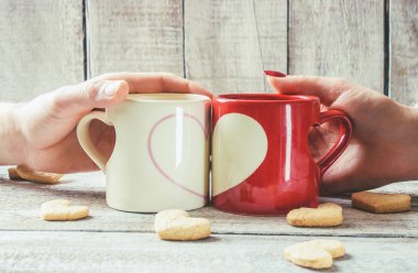 Bir fincan aşk. Seçici odak.  