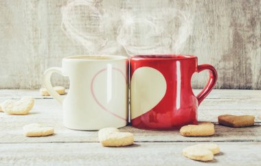 Bir fincan aşk. Seçici odak.  