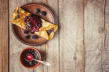 Krep ev yapımı. Krep. Seçici odak. 