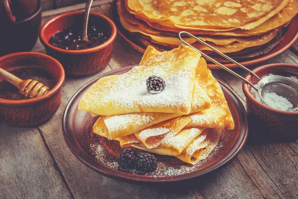 Les Crêpes Sont Maison Des Crêpes Concentration Sélective — Photo