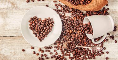 Kahve çekirdeği. Seçici odak.