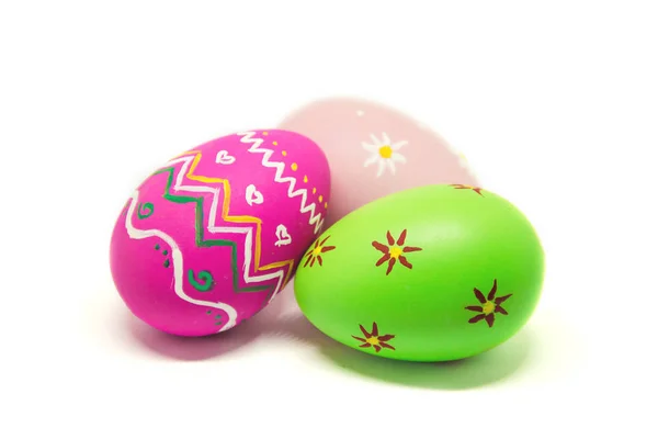 Perfect Easter Eggs Hand Made White Isolated Background Selective Focus — Stock Photo, Image