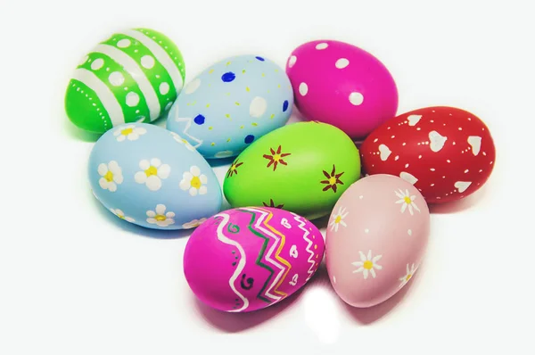 Perfect Easter Eggs Hand Made White Isolated Background Selective Focus — Stock Photo, Image