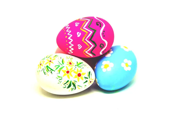 Perfect Easter Eggs Hand Made White Isolated Background Selective Focus — Stock Photo, Image