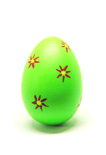 Perfectos Huevos Pascua Hechos Mano Sobre Fondo Blanco Aislado Enfoque — Foto de Stock