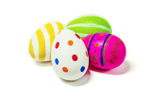 Perfect Easter Eggs Hand Made White Isolated Background Selective Focus — Stock Photo, Image