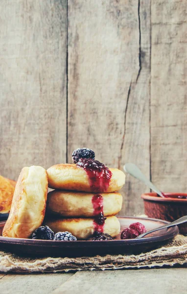 Käsekuchen Sind Hausgemacht Selektiver Fokus — Stockfoto