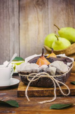 pasta ile armut. seçici odak.