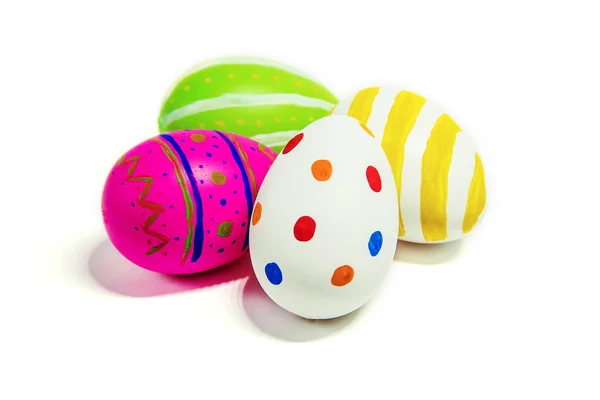 Perfect Easter Eggs Hand Made White Isolated Background Selective Focus — Stock Photo, Image