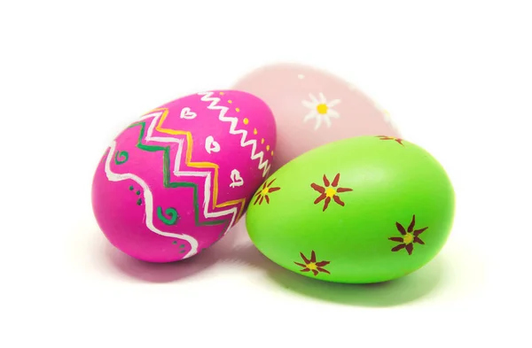 Perfect Easter Eggs Hand Made White Isolated Background Selective Focus — Stock Photo, Image