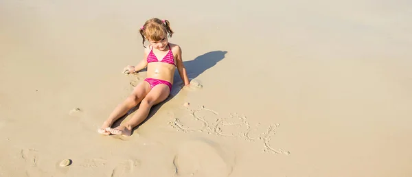 Criança Mar Foco Seletivo — Fotografia de Stock