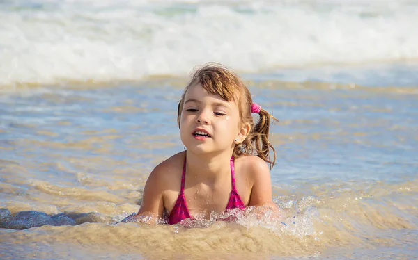 Kind Meer Selektiver Fokus — Stockfoto