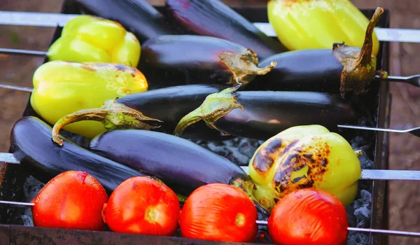 Vegetables Fry Grill Selective Focus — Stock Photo, Image