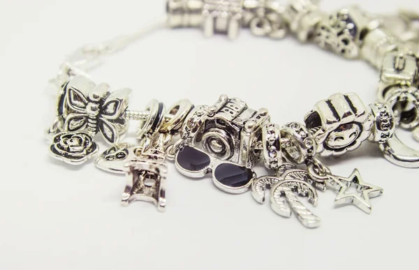 Bracelet Charms Selective Focus — Stock Photo, Image