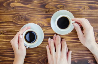 Bir fincan kahve. Seçici odak.  