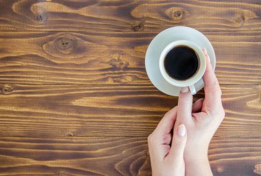 Bir fincan kahve. Seçici odak.  