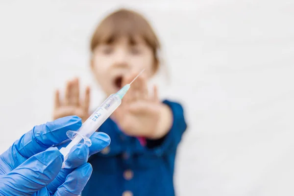 Вакцинація Дітей Єкція Вибірковий Фокус — стокове фото