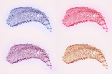 Kozmetik toz beyaz zemin üzerinde. Seçici odak.