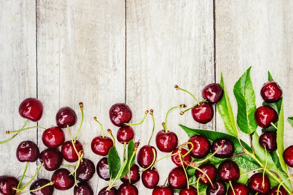 Cerezas Rojas Enfoque Selectivo — Foto de Stock