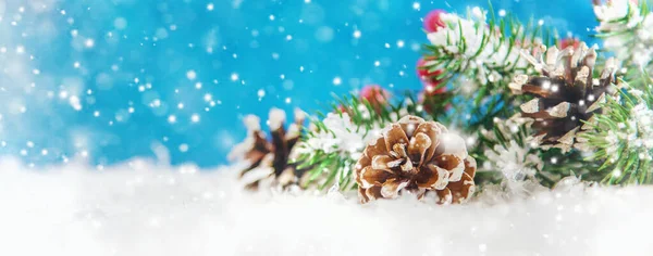 メリークリスマスとハッピーニューイヤー、休日グリーティングカードの背景。選択的焦点. — ストック写真
