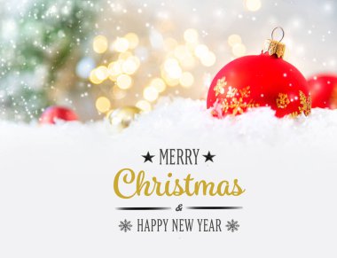 Mutlu Noeller ve mutlu yıllar, tebrik kartı geçmişi. Seçici odak.