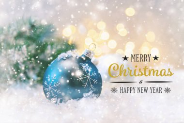 Mutlu Noeller ve mutlu yıllar, tebrik kartı geçmişi. Seçici odak.