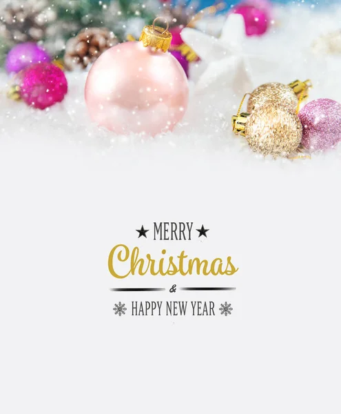 Feliz Navidad y Feliz Año Nuevo, Fondo de la tarjeta de felicitación de las fiestas. Enfoque selectivo. —  Fotos de Stock