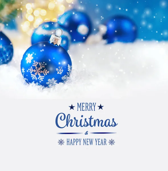 Feliz Navidad y Feliz Año Nuevo, Fondo de la tarjeta de felicitación de las fiestas. Enfoque selectivo. — Foto de Stock