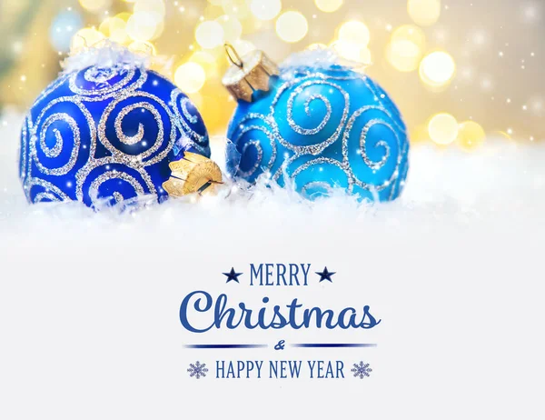 Feliz Navidad y Feliz Año Nuevo, Fondo de la tarjeta de felicitación de las fiestas. Enfoque selectivo. — Foto de Stock