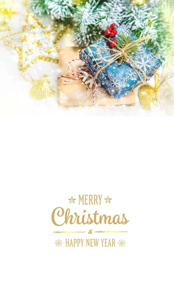 Karácsonyi háttér és dekoráció. Újév. Szelektív fókusz. — Stock Fotó