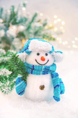 Dekorlu güzel bir Noel arkaplanı. Seçici odak.