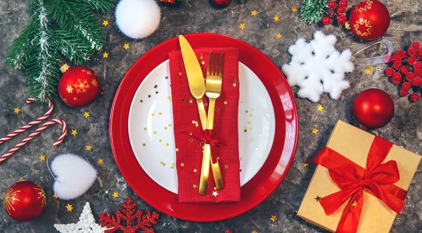 Julbord. Julmiddagskoncept. Selektiv inriktning. — Stockfoto