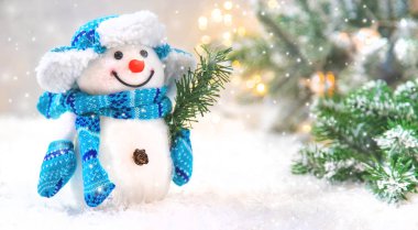 Dekorlu güzel bir Noel arkaplanı. Seçici odak.