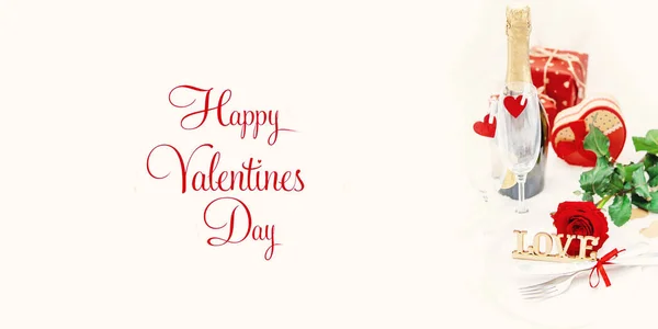 Valentine's Day. Beautiful background greeting card with a rose. Selective focus. — Stock Photo, Image